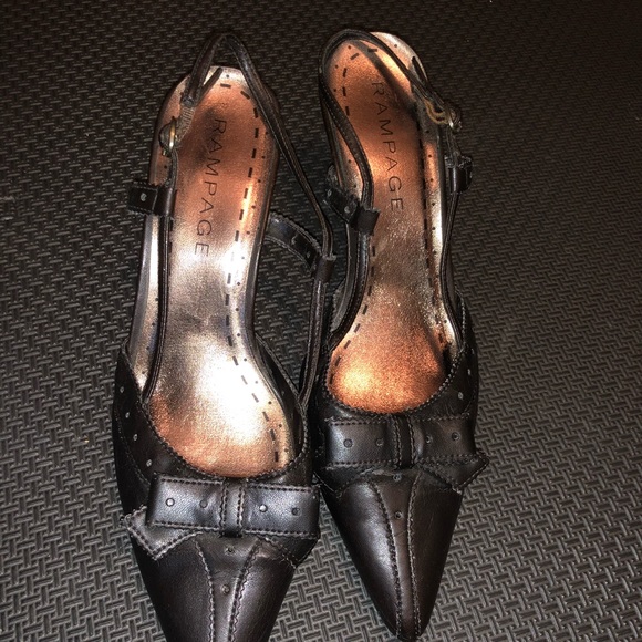 Dark brown rampage sling back heels - Picture 2 of 5